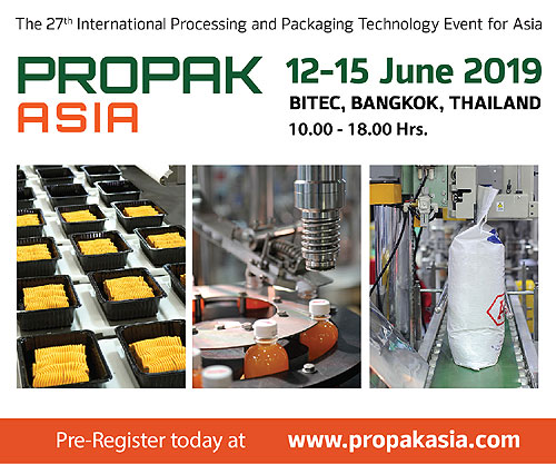 PROPAK ASIA 2019: CONNECTING THE FUTURE OF PROCESSING & PACKAGING WITH THE INDUSTRY OF TODAY, ProPak Asia